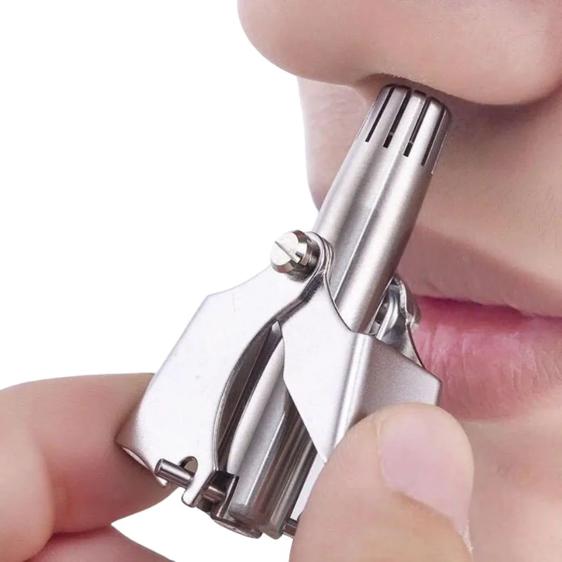 manual stainless steel nose & ear hair trimmer – painless, battery free precision grooming tool with cleaning brush manual stainless steel nose & ear hair trimmer – painless, battery free precision grooming tool with cleaning brush
