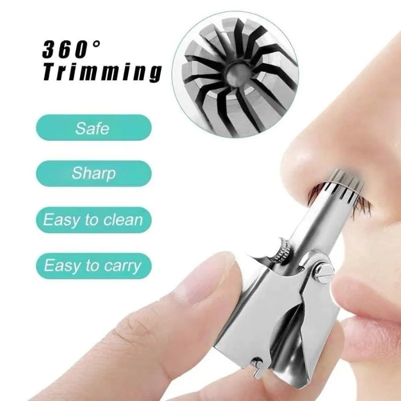 manual stainless steel nose & ear hair trimmer – painless, battery free precision grooming tool with cleaning brush manual stainless steel nose & ear hair trimmer – painless, battery free precision grooming tool with cleaning brush