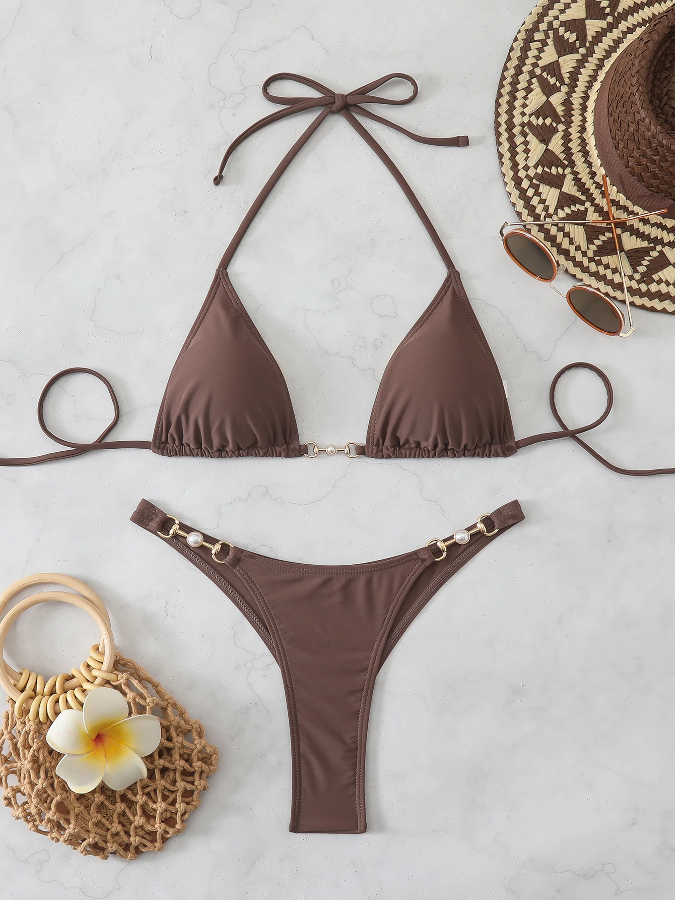 Sexy Bikini 2026 Women Chain Swimsuit Female Swimwear Thong Micro Bikinis Sets Two-piece Bathing Suit Swimming for Beach Wear
