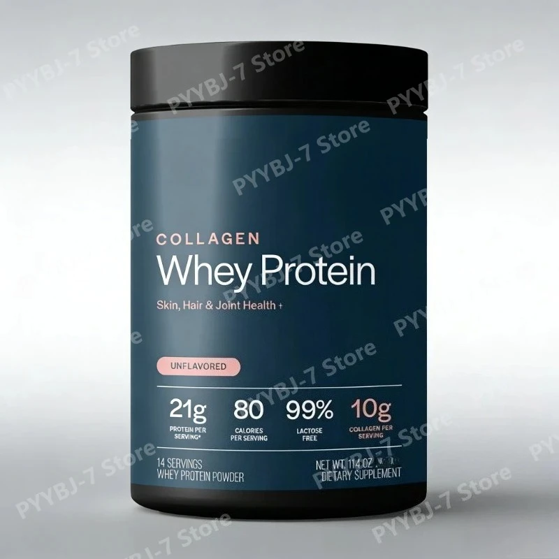 Whey Protein Powder Unflavored Muscle Recovery Joint Health Skin Hydration Grass-Fed Collagen Daily Nutrition Support