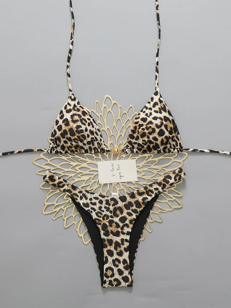 Sexy Leopard Micro Bikini 2026 Women Swimsuit String Female Swimwear Thong Bikinis Set Brazilian Biquini Beach Wear Bathing Suit