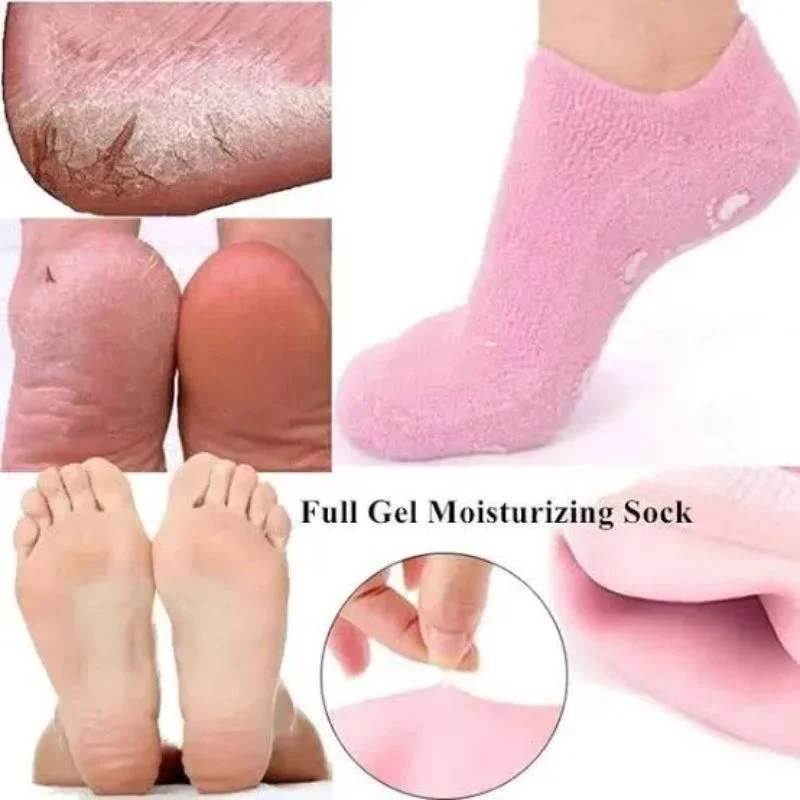 reusable silicone spa gel socks for dry feet & cracked heels | intensive moisturizing overnight foot care reusable silicone spa gel socks for dry feet & cracked heels | intensive moisturizing overnight foot care