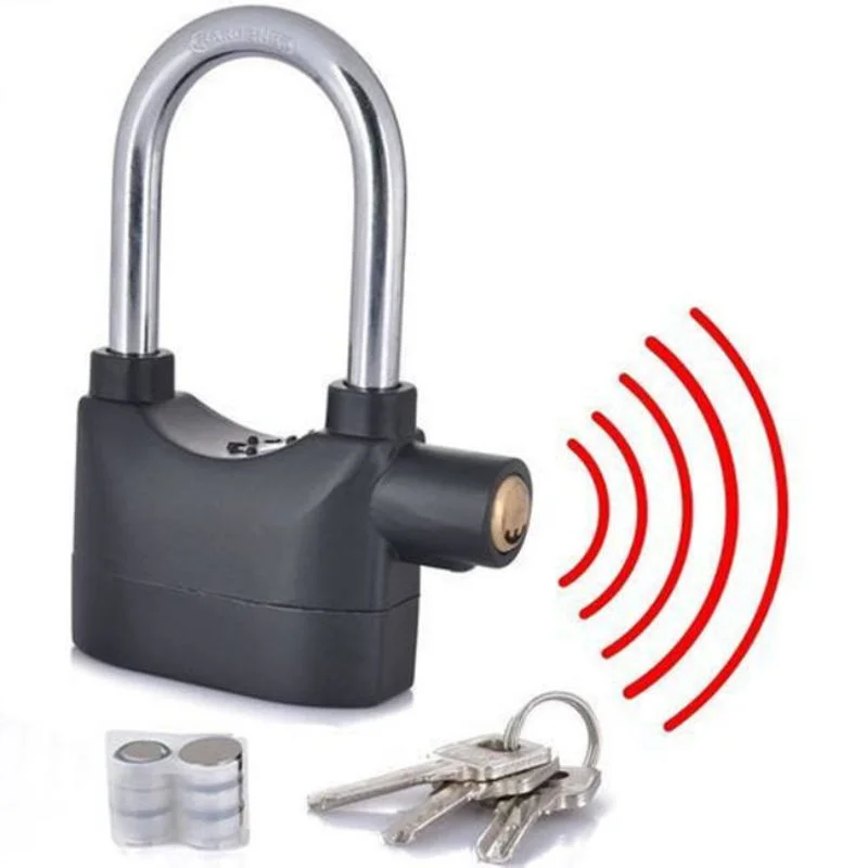 high security gembok alarm lock | waterproof siren padlock for bike, scooter & door protection high security gembok alarm lock | waterproof siren padlock for bike, scooter & door protection