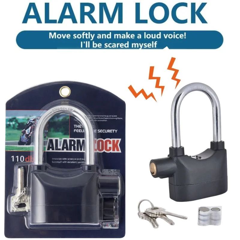 high security gembok alarm lock | waterproof siren padlock for bike, scooter & door protection high security gembok alarm lock | waterproof siren padlock for bike, scooter & door protection