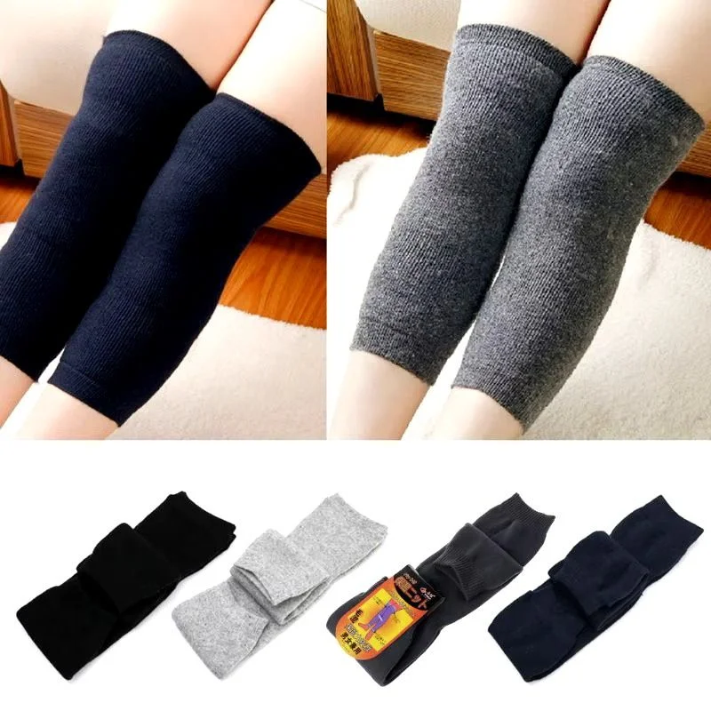 unisex wool knee warmers pair | warm elastic fit, plain design | winter wear for men & women | random colors unisex wool knee warmers pair | warm elastic fit, plain design | winter wear for men & women | random colors