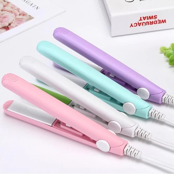 mini portable ceramic hair straightener & curler | frizz free smooth hair | random color mini portable ceramic hair straightener & curler | frizz free smooth hair | random color