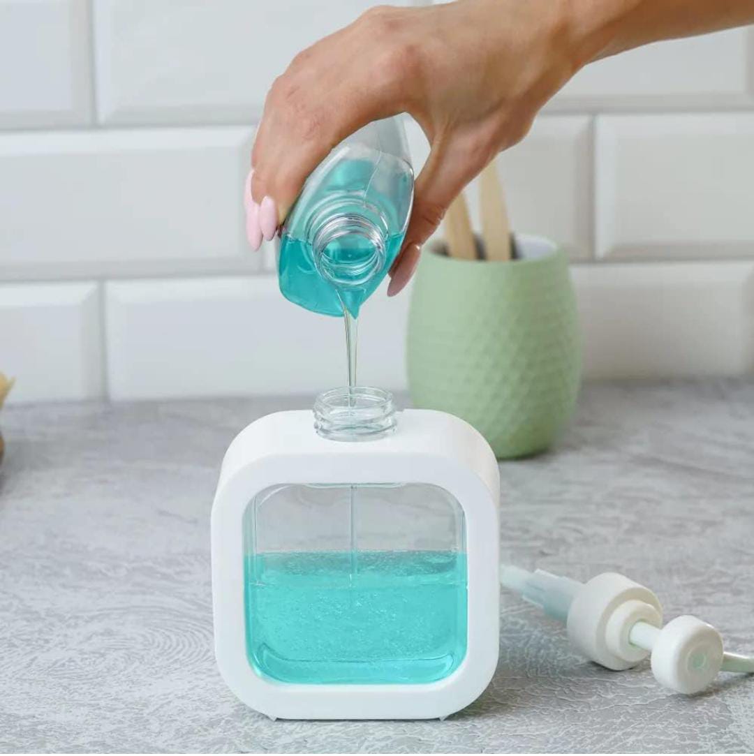 Portable Refillable Soap Dispenser Bottle | 300ml 500ml Clear Pump Bottle for Kitchen Bathroom Shower Lotion Shampoo