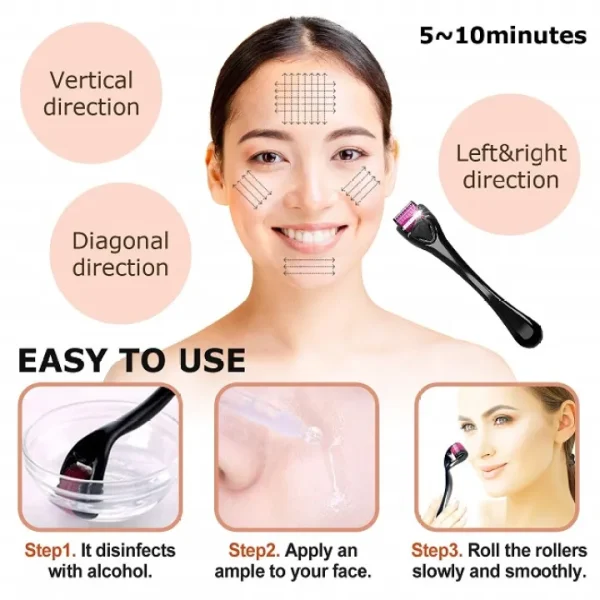 derma roller 0.5mm for hair & skin therapy | 540 titanium micro needles derma roller 0.5mm for hair & skin therapy | 540 titanium micro needles