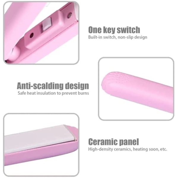 mini portable ceramic hair straightener & curler | frizz free smooth hair | random color mini portable ceramic hair straightener & curler | frizz free smooth hair | random color