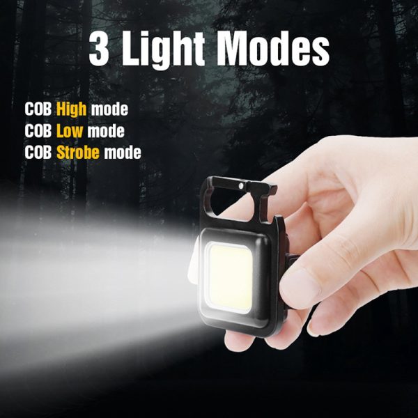 portable keychain light | 500 lumens mini cob led flashlight with foldable handle & usb rechargeable portable keychain light | 500 lumens mini cob led flashlight with foldable handle & usb rechargeable